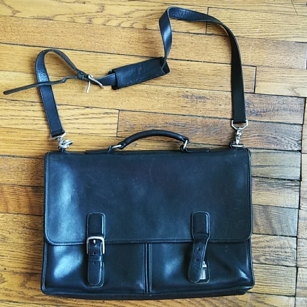Vintage Coach Briefcase Black Leather